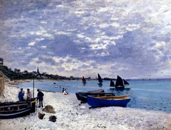 Claude Oscar Monet : The Beach At Sainte-Adresse